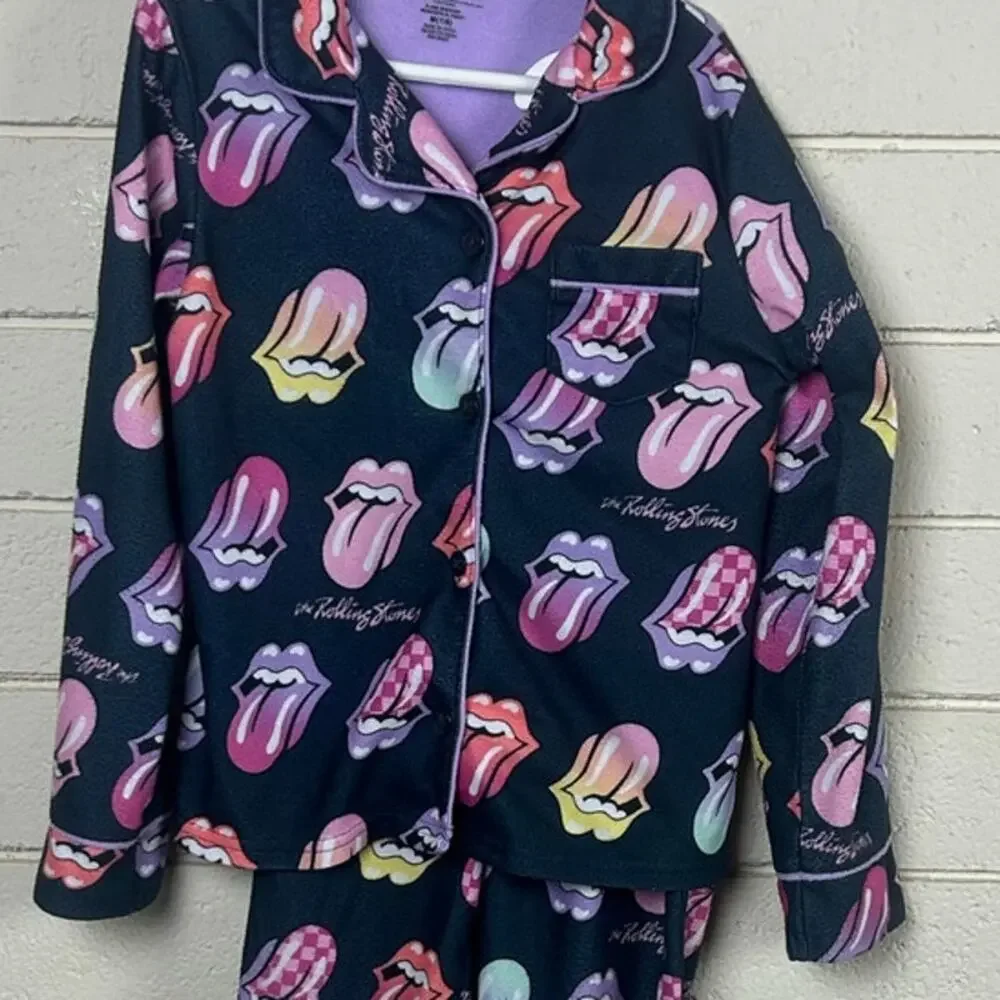 The Rolling Stones Girls Pajama Set size 7/8